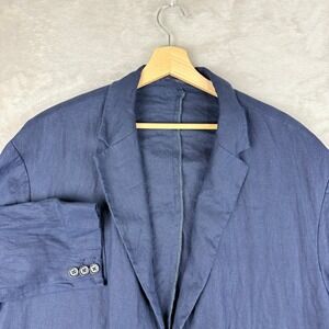 Quince Blazer Mens XXL Deep Navy European Linen Unstructured Jacket Preppy EUC